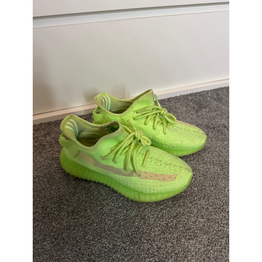 Adidas Yeezy Boost 350 V2 Glow Neon Green Sneakers EG5293 Womens 6